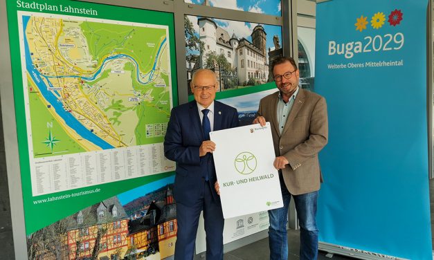 Lahnsteiner Oberbürgermeister Labonte begrüßt SGD-Nord-Präsidenten Treis
