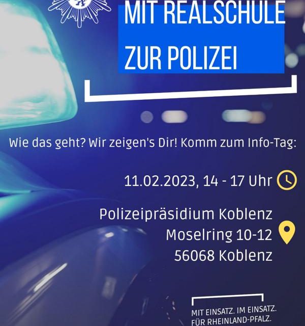 Polizei Koblenz informiert: Dein Weg zu uns – auch mit Mittlerer Reife