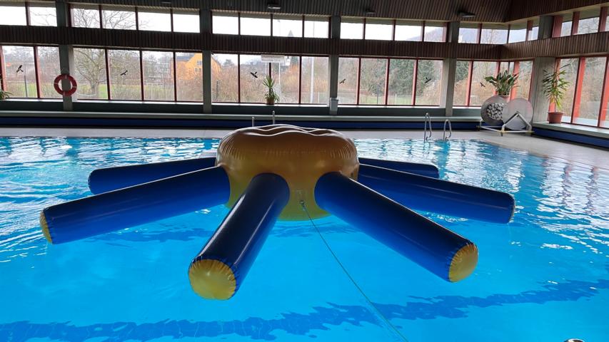 Oktopus sorgt für Kletterspaß im Lahnsteiner Hallenbad