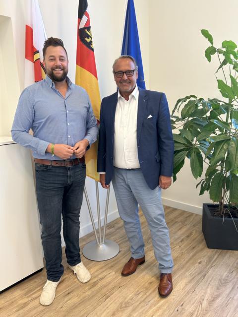 Oberbürgermeister Lennart Siefert im Dialog mit HWK-Hauptgeschäftsführer Ralf Hellrich