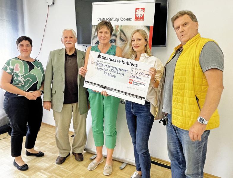 Simone Hartkorn spendet 1.865 Euro an die Caritas-Stiftung Koblenz – Mittel werden nur auf lokaler Ebene eingesetzt