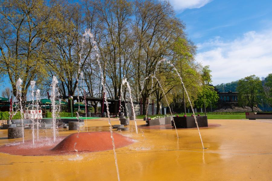 Wasserspielplatz in Betrieb