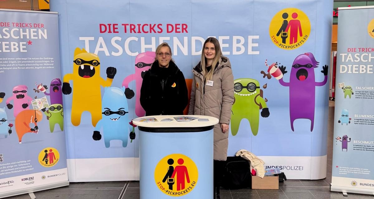 Aufklärungsaktion zu Taschendiebstahl am Koblenzer Hauptbahnhof