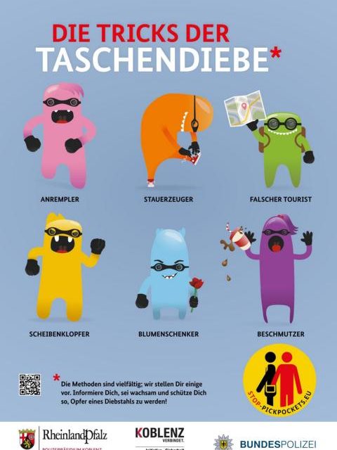 Initiative „Sicherheit in unserer Stadt“ und Bundespolizei informieren über Tricks der Taschendiebe im Koblenzer Hauptbahnhof