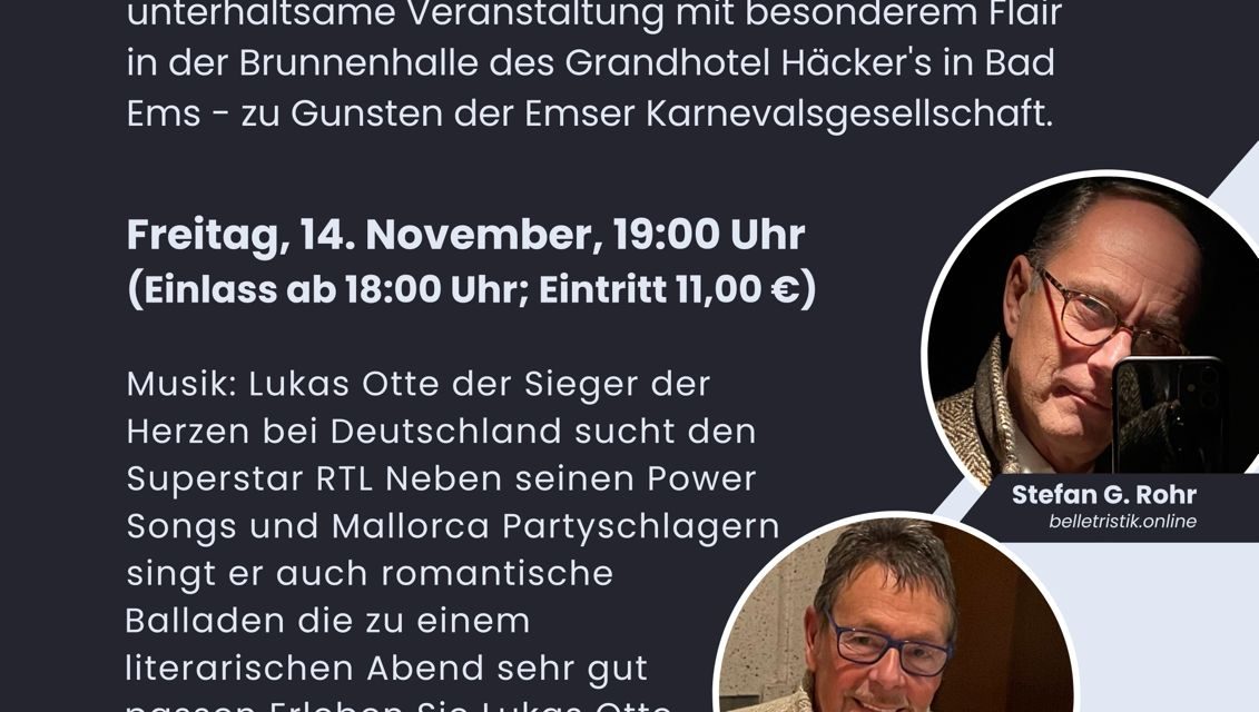 Autorenlesung, Musik und gute Laune mit Dieter Aurass und Stefan Rohr