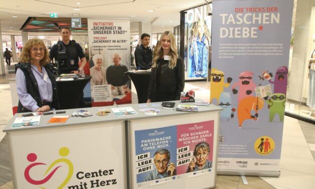 Initiative „Sicherheit in unserer Stadt“ bot gemeinsam mit dem kommunalen Vollzugsdienst eine Sicherheitsberatung im Löhr Center an