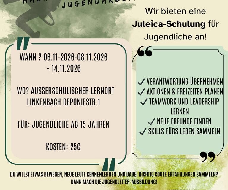 Anmelden und fit machen für die Jugendarbeit!
