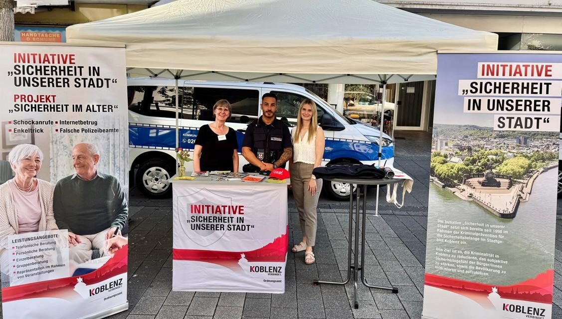 Initiative „Sicherheit in unserer Stadt“ bot kostenloses Beratungsangebot zur Kriminalprävention auf dem Koblenzer Dillemarkt