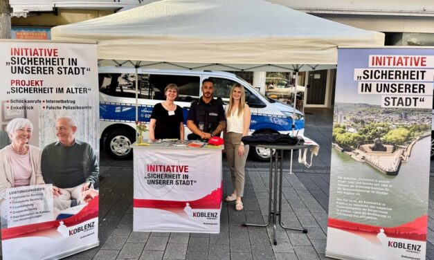 Initiative „Sicherheit in unserer Stadt“ bot kostenloses Beratungsangebot zur Kriminalprävention auf dem Koblenzer Dillemarkt