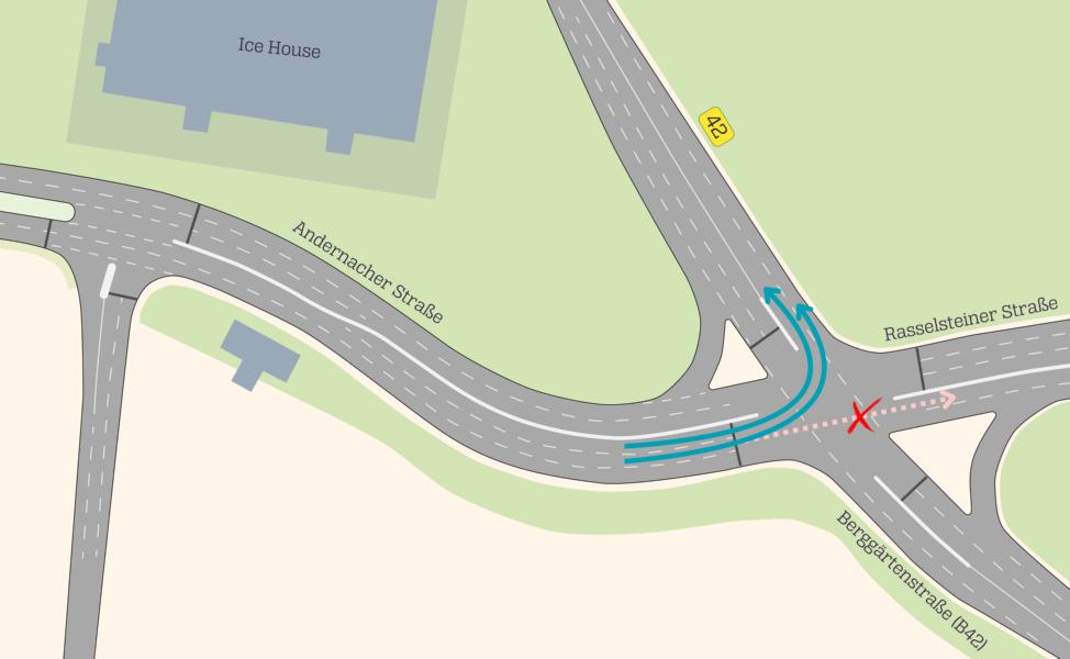 Andernacher Straße: Zweite Linksabbiegerspur kommt in den Herbstferien
