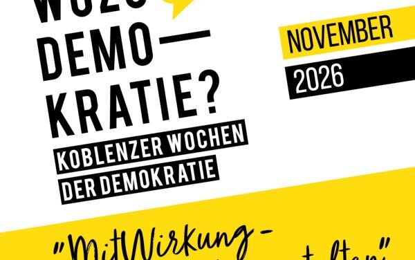 „MitWirkung – Demokratie gestalten“ – Koblenzer Wochen der Demokratie starten wieder